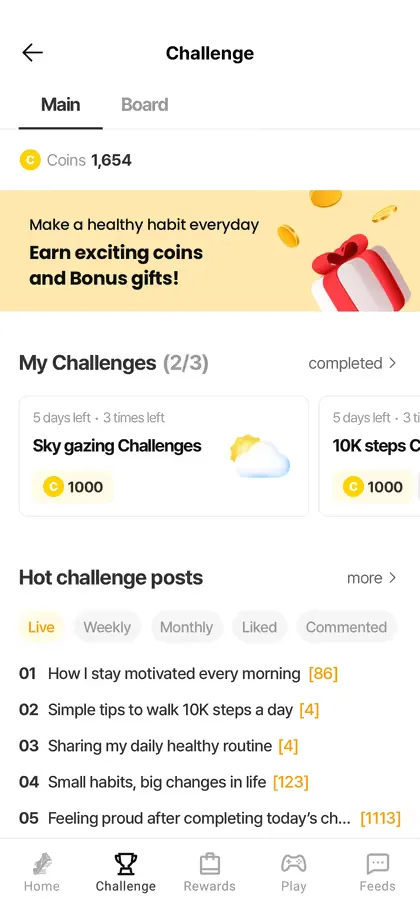 Challenge Screen